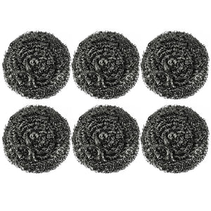 Royalford RF10637 Stainless Steel Scourer 6PCS| heavy-duty cleaning power & rust-proof durability|effective grease removal for pots, pans, sinks, and kitchen surfaces|