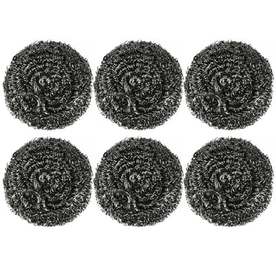 Royalford RF10637 Stainless Steel Scourer 6PCS| heavy-duty cleaning power & rust-proof durability|effective grease removal for pots, pans, sinks, and kitchen surfaces|