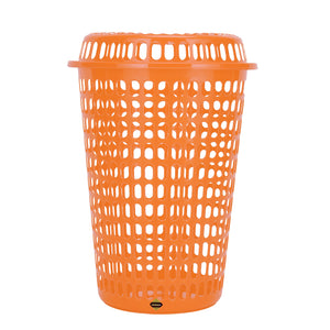 Royalford RF10718 Capsule Laundry Basket with Lid | High-Quality PP | Spacious 45 × 66.5 cm Size | Ventilated Construction | Comfortable Handle | Durable & Long Lasting