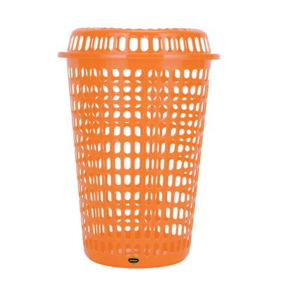 Royalford RF10718 Capsule Laundry Basket with Lid | High-Quality PP | Spacious 45 × 66.5 cm Size | Ventilated Construction | Comfortable Handle | Durable & Long Lasting