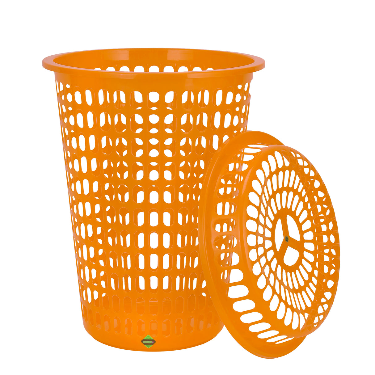 Royalford RF10718 Capsule Laundry Basket with Lid | High-Quality PP | Spacious 45 × 66.5 cm Size | Ventilated Construction | Comfortable Handle | Durable & Long Lasting