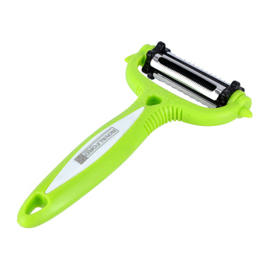 Royalford RF10734 3 in 1 Multifunctional Peeler | Stainless Steel Rotary Blades | Ergonomic Handle | Vegetable, Fruit Peeler, Shredder & Cutter |  Rust Resistant Design