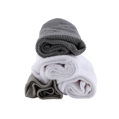 RoyalBright RF10743 Microfibre Cloth Set 4 Pcs | Anti-Bacterial High-Density Multipurpose Cleaning Cloths for Kitchen, Furniture & Bathroom, Lint-Free & Super Absorbent