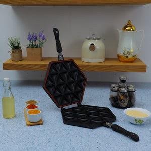 Royalford Samosa Maker RF10745 | Non-Stick Double-Sided Die-Cast Aluminium Plates |   Easy Cleaning|  Durable |  Heat-Resistant Handle & Perfect Crispy Samosas Every Time