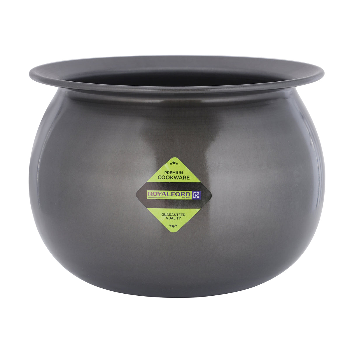Royalford RF10751 Hard Anodized Rice Pot | 4.0L  Capacity | Steel Lid |  Even Heat Distribution | Durable Food Grade Aluminium Cooking Pot for Rice &  Curry Boiling