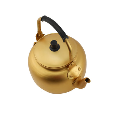 Royalford RF10768 2.0L Golden Finish Aluminium Tea Kettle | Anti-Scald Handle | Rust & Corrosion Resistant Body | Induction Compatible  | Lightweight & Easy to Handle