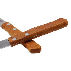 Royalford RF10771 Fruit Knife Set| 2PCS with sharp serrated stainless steel blades & durable wooden handles| for slicing fruits and vegetables ease & precision|