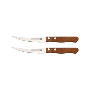 Royalford RF10772 2PCS fruit knife set| stainless steel blades & wooden handles| sharp, durable & lightweight, for peeling, slicing, cutting fruits & vegetables|