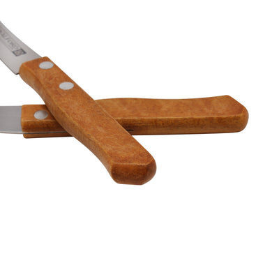 Royalford RF10772 2PCS fruit knife set| stainless steel blades & wooden handles| sharp, durable & lightweight, for peeling, slicing, cutting fruits & vegetables|