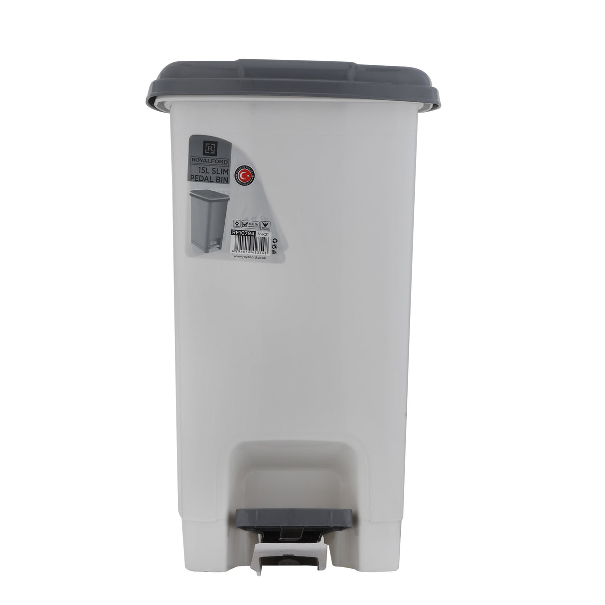 Royalford RF10804 30L Novelty Trash Bin | Durable Design |  Premium Plastic Swing Lid Waste Bin for Kitchen, Bathroom & Office Use |  Modern Home Waste Solution