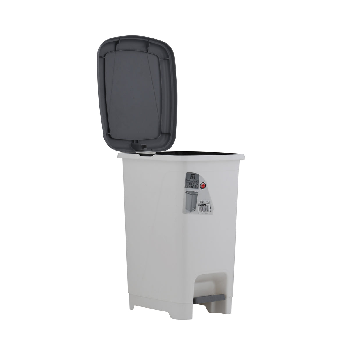 Royalford RF10804 30L Novelty Trash Bin | Durable Design |  Premium Plastic Swing Lid Waste Bin for Kitchen, Bathroom & Office Use |  Modern Home Waste Solution