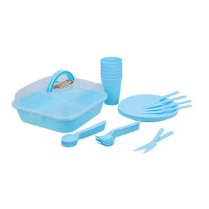 Royalford RF10797 Charizma Picnic Set 32 PCS | Portable Picnic & Camping Tableware | BPA-Free, Durable, Lightweight Outdoor Dining Kit with Plates, Cups & Cutlery