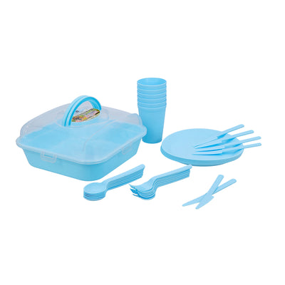 Royalford RF10797 Charizma Picnic Set 32 PCS | Portable Picnic & Camping Tableware | BPA-Free, Durable, Lightweight Outdoor Dining Kit with Plates, Cups & Cutlery