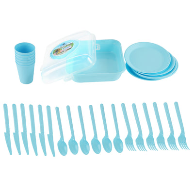 Royalford RF10797 Charizma Picnic Set 32 PCS | Portable Picnic & Camping Tableware | BPA-Free, Durable, Lightweight Outdoor Dining Kit with Plates, Cups & Cutlery