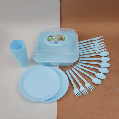 Royalford RF10797 Charizma Picnic Set 32 PCS | Portable Picnic & Camping Tableware | BPA-Free, Durable, Lightweight Outdoor Dining Kit with Plates, Cups & Cutlery