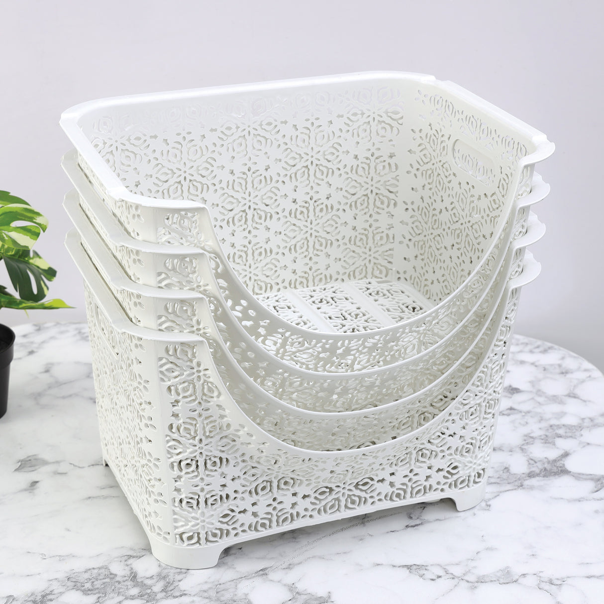 Royalford RF10800  Dynamic  4-Tier Storage Cabinet | Heavy-Duty Premium Quality Plastic | Multi-Layer Organizer for Home |  Suitable For Office & Bedroom Storage