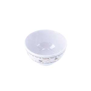 Royalford RF1080WH White Lily Melamine Rice Bowl | 3.5 Inch Durable Lightweight Break Resistant Serving Bowl | Perfect for Rice, Snacks, Desserts & Everyday Tableware Use