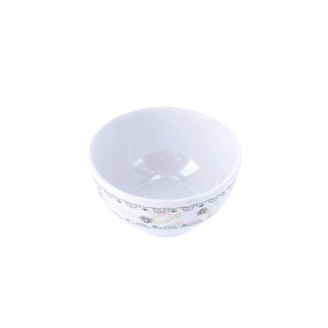 Royalford RF1080WH White Lily Melamine Rice Bowl | 3.5 Inch Durable Lightweight Break Resistant Serving Bowl | Perfect for Rice, Snacks, Desserts & Everyday Tableware Use