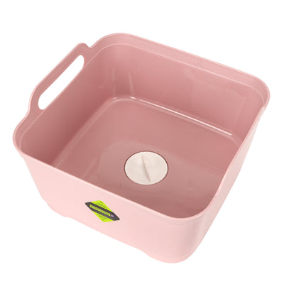 Royalford RF10874 9L Square Basket with Filter |BPA Free Plastic Utility Basket | Drain Plug| Multipurpose Kitchen Washing, Draining & Storage Organizer |Multipurpose use