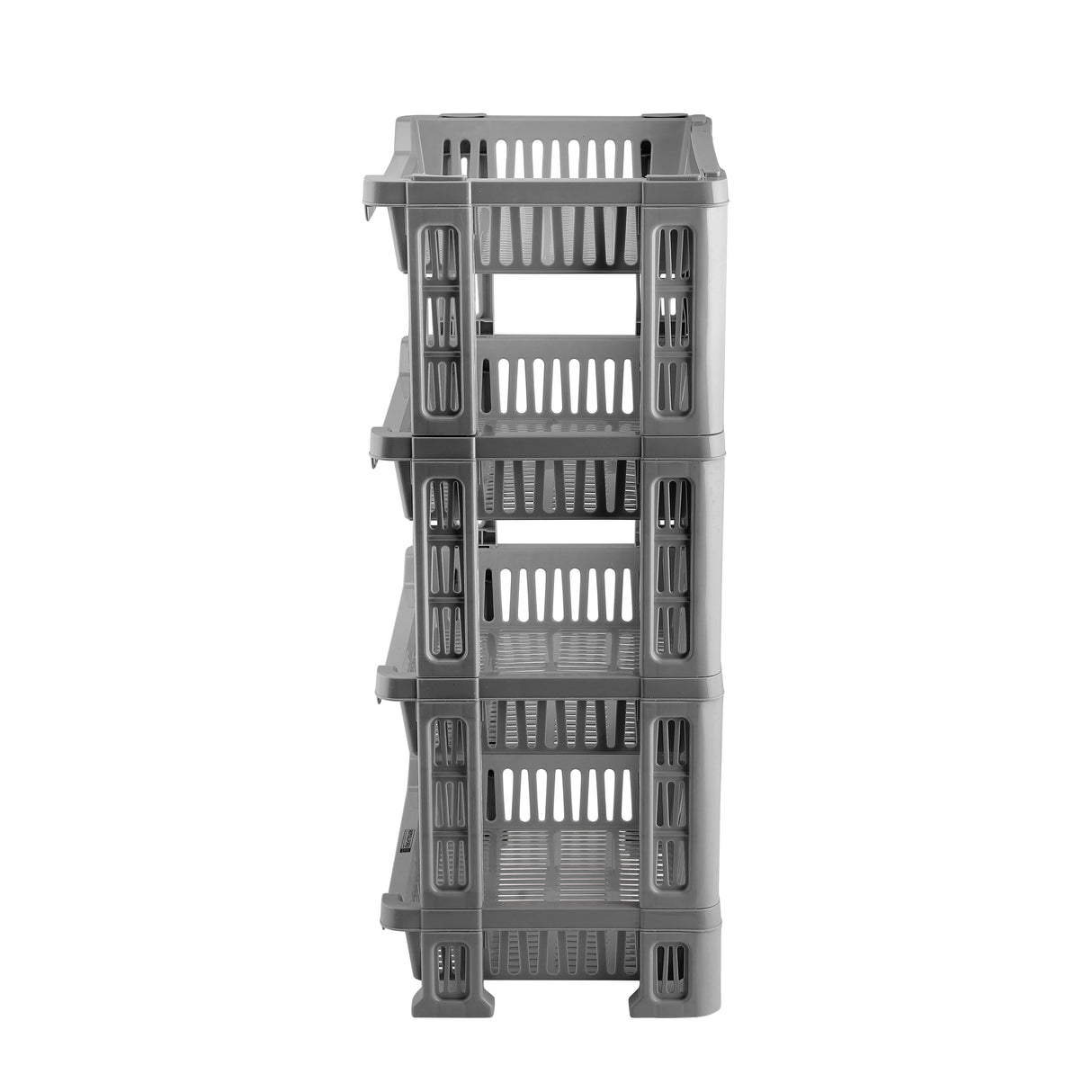 Royalford RF10878 4-Layer Vegetable Rack | Premium Plastic Fruit & Veg Storage Stand | Compact Vertical Design | Easy Portability |  Durable & Compact Kitchen Organizer