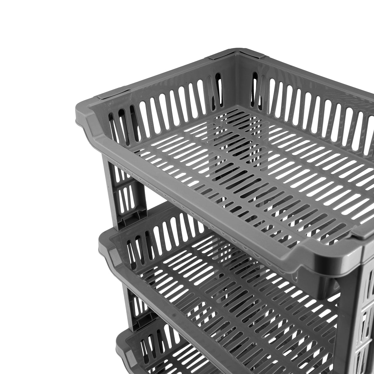 Royalford RF10878 4-Layer Vegetable Rack | Premium Plastic Fruit & Veg Storage Stand | Compact Vertical Design | Easy Portability |  Durable & Compact Kitchen Organizer