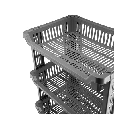 Royalford RF10878 4-Layer Vegetable Rack | Premium Plastic Fruit & Veg Storage Stand | Compact Vertical Design | Easy Portability |  Durable & Compact Kitchen Organizer