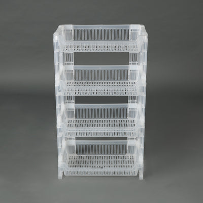 Royalford 4-Layer Vegetable Rack RF10879 | Transparent Premium Plastic Storage Stand | Space-Saving Design | Easy Assembly |  Efficient 4-Tier Kitchen Organizer