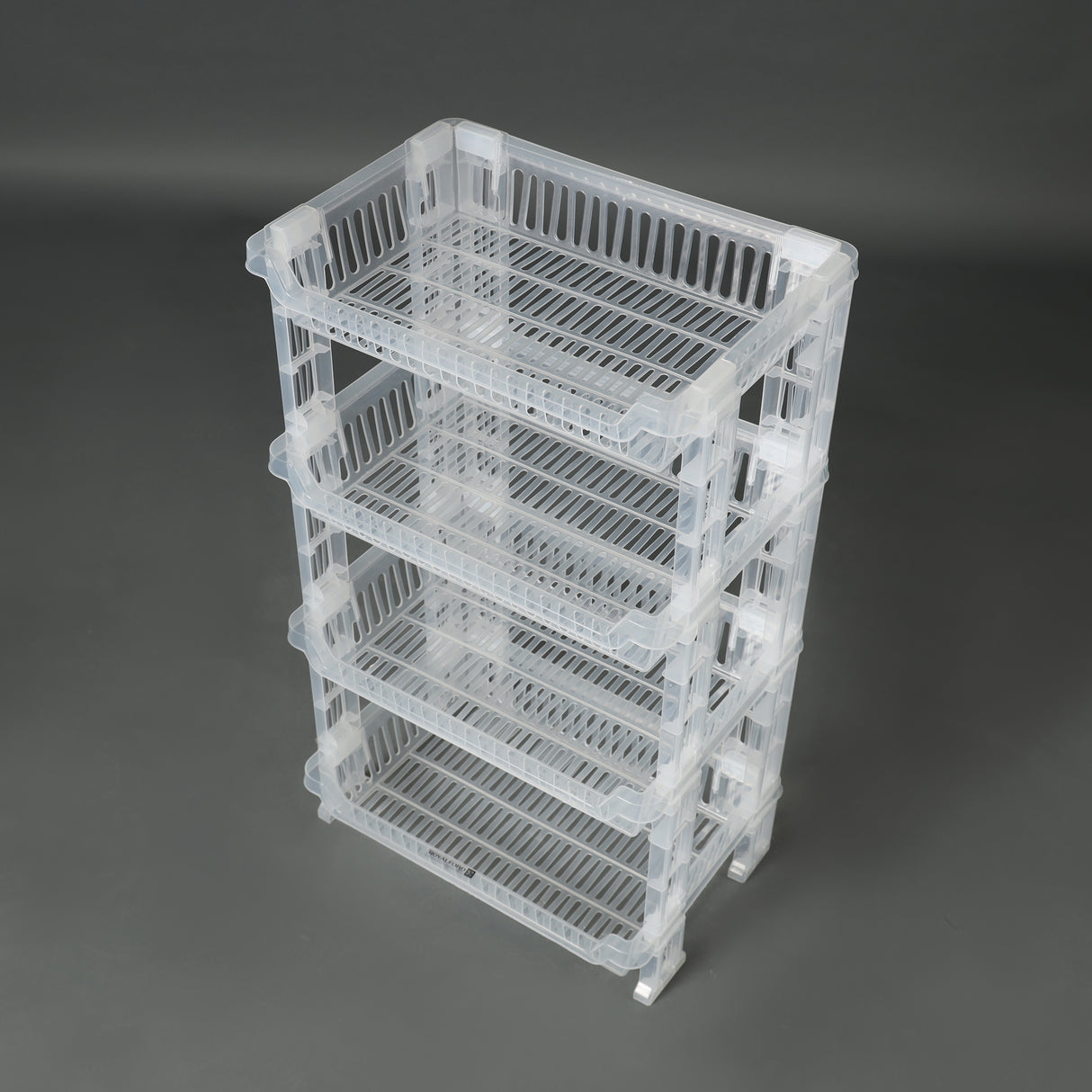Royalford 4-Layer Vegetable Rack RF10879 | Transparent Premium Plastic Storage Stand | Space-Saving Design | Easy Assembly |  Efficient 4-Tier Kitchen Organizer