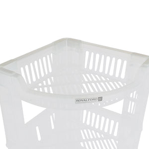 Royalford RF10881 4-Layer Corner Rack | Premium Plastic Storage Rack| Compact Space-Saving Design | Easy to Install & Clean | Lightweight & Multi-Purpose Organizer