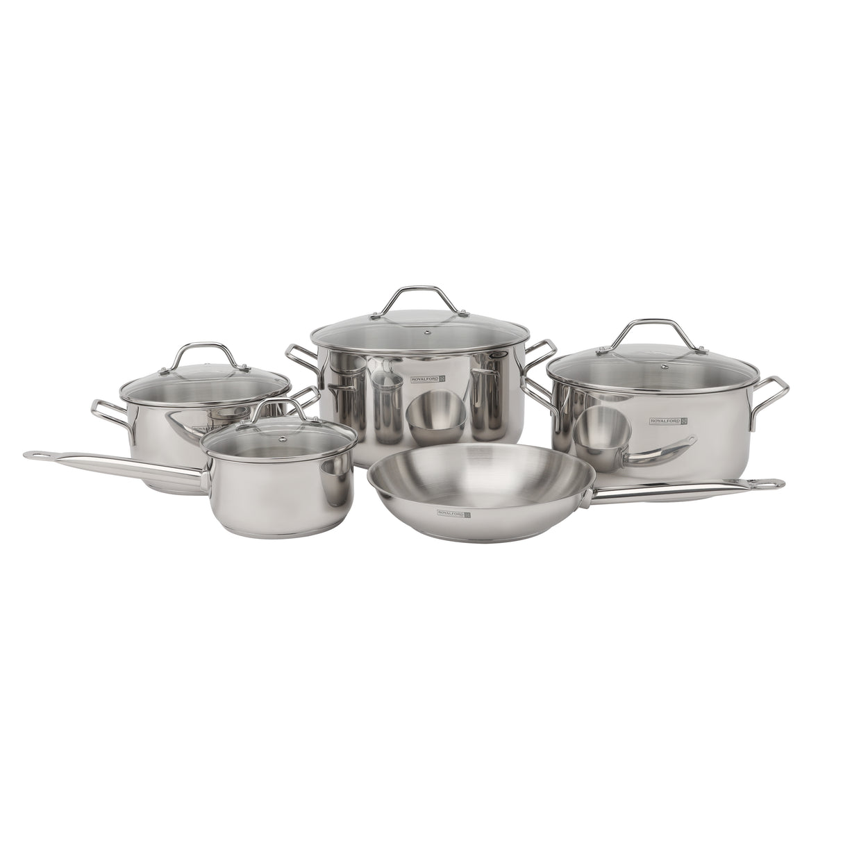 Royalford 9Pcs Stainless Steel Cookware Set