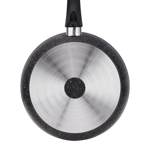 Royalford RF10980 Gabbro Granite Coated Cookware Set | 7 Pieces Non-Stick Aluminium Pots and Pans | Tempered Glass Lids | Even Heat Distribution | PTFE & PFOA Free