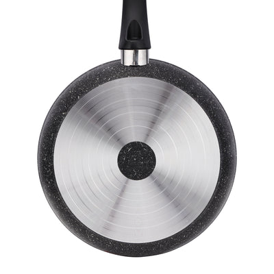 Royalford RF10980 Gabbro Granite Coated Cookware Set | 7 Pieces Non-Stick Aluminium Pots and Pans | Tempered Glass Lids | Even Heat Distribution | PTFE & PFOA Free