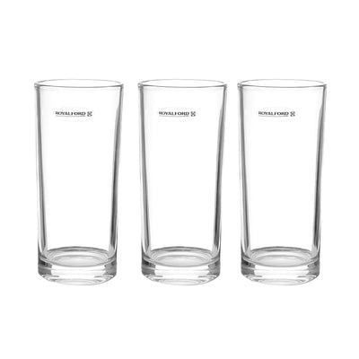 Royalford RF1101-GT6 3 Pcs Glass Tumbler Set| made from clear durable glass and elegant design| perfect for water, juice, soft drinks, sturdy base, and daily use|