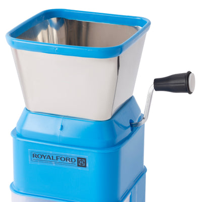 Royalford RF11037 Veg Chilli Nut Grater | Manual Hand Crank Vegetable Grinder |  Storage Container | Food Grade Kitchen Grater for Nuts, Vegetables, Chillies & Spices