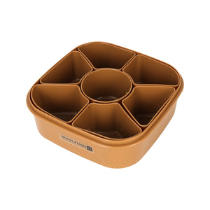 Royalford RF11040 Spice Box | 7 Removable Containers |Food Grade Masala Organizer with Spoon |Kitchen Storage Box for Spices, Herbs Powders &  Nuts Grains |Compact Design