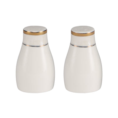 Royalford RF11047 83-Piece Premium Bone China Dinner Set | Elegant Gold Rim Dinnerware Set | 100% Food-Grade Material | Chip-Resistant Construction | Dishwasher Safe