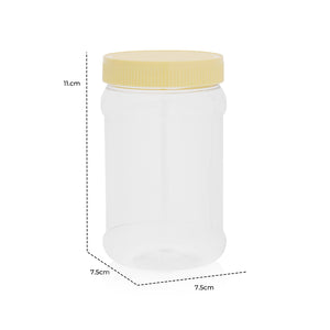 Royalford RF11095 Airtight PET Jar | 500ml | BPA Free Leak Proof Food Storage Container | Transparent Plastic Kitchen Storage Jars with Lid |  Lightweight & long-lasting