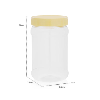 Royalford RF11095 Airtight PET Jar | 500ml | BPA Free Leak Proof Food Storage Container | Transparent Plastic Kitchen Storage Jars with Lid |  Lightweight & long-lasting