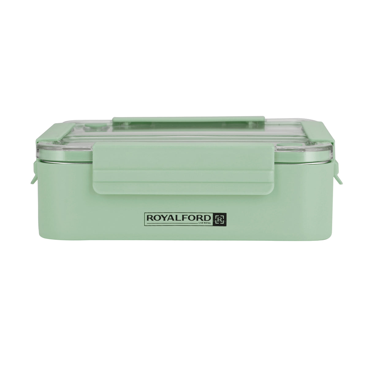 Royalford RF11102 Stainless Steel Lunch Box 1100ml | Leak-Proof Insulated Food Container with Sealing Ring | Locking Clips & Durable Design for Office, School & Travel