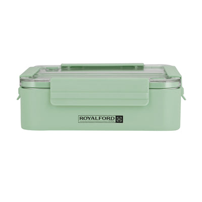 Royalford RF11102 Stainless Steel Lunch Box 1100ml | Leak-Proof Insulated Food Container with Sealing Ring | Locking Clips & Durable Design for Office, School & Travel