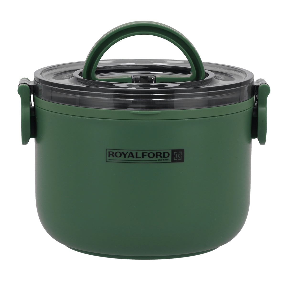 Royalford RF11104 Single Layer Round Lunch Box 1000ml | Stainless Steel Inner| Easy Lock Air-Tight Lid| High Heat Retention| Durable, Leakproof & Stylish Food Container