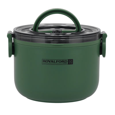 Royalford RF11104 Single Layer Round Lunch Box 1000ml | Stainless Steel Inner| Easy Lock Air-Tight Lid| High Heat Retention| Durable, Leakproof & Stylish Food Container