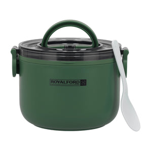 Royalford RF11104 Single Layer Round Lunch Box 1000ml | Stainless Steel Inner| Easy Lock Air-Tight Lid| High Heat Retention| Durable, Leakproof & Stylish Food Container