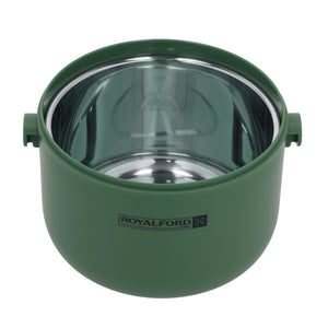 Royalford RF11104 Single Layer Round Lunch Box 1000ml | Stainless Steel Inner| Easy Lock Air-Tight Lid| High Heat Retention| Durable, Leakproof & Stylish Food Container