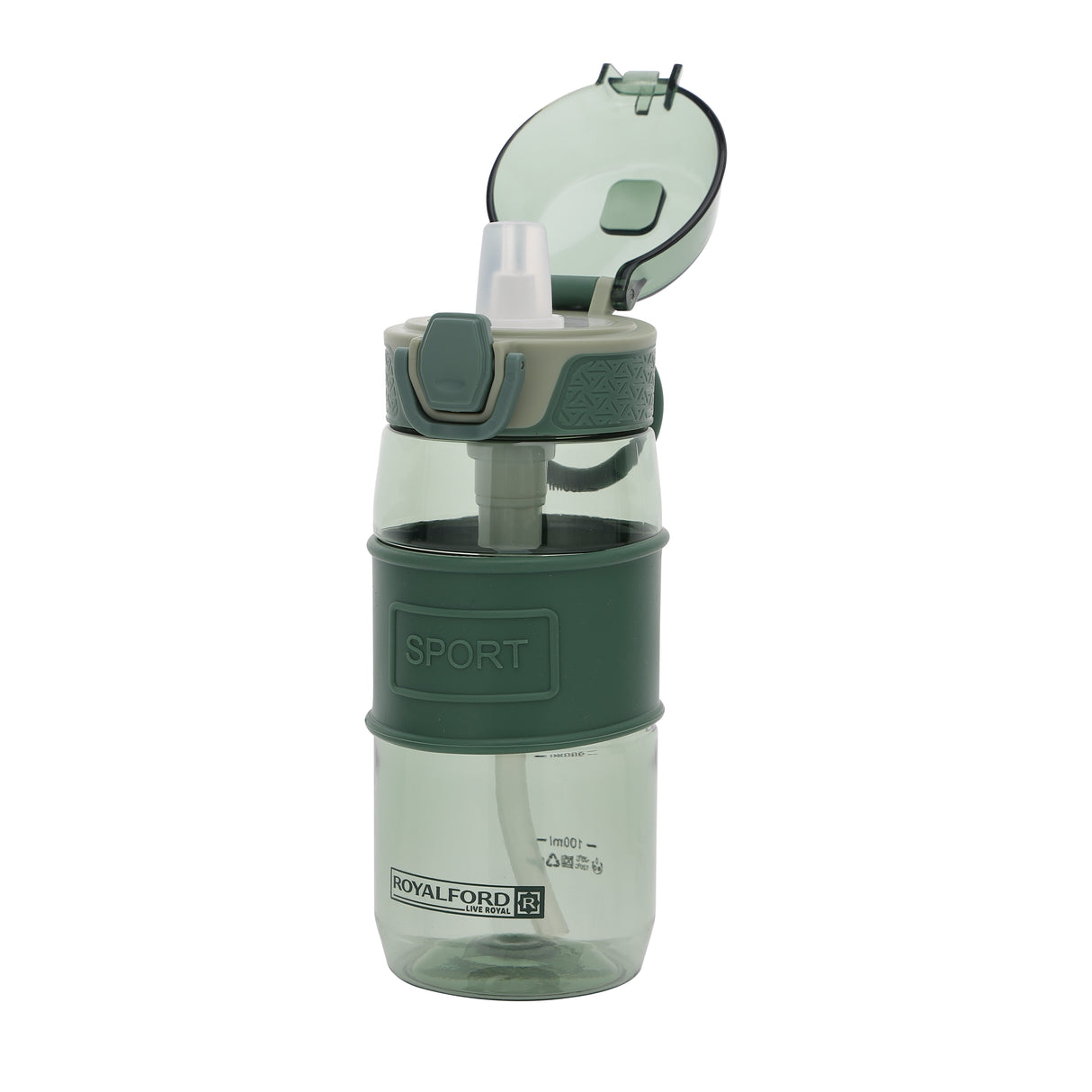 Royalford RF11111 550ML Water Bottle | BPA Free Leak-Proof Sports Drinking Bottle with Handle | Lightweight Eco-Friendly Polymer Design for School, Gym & Travel
