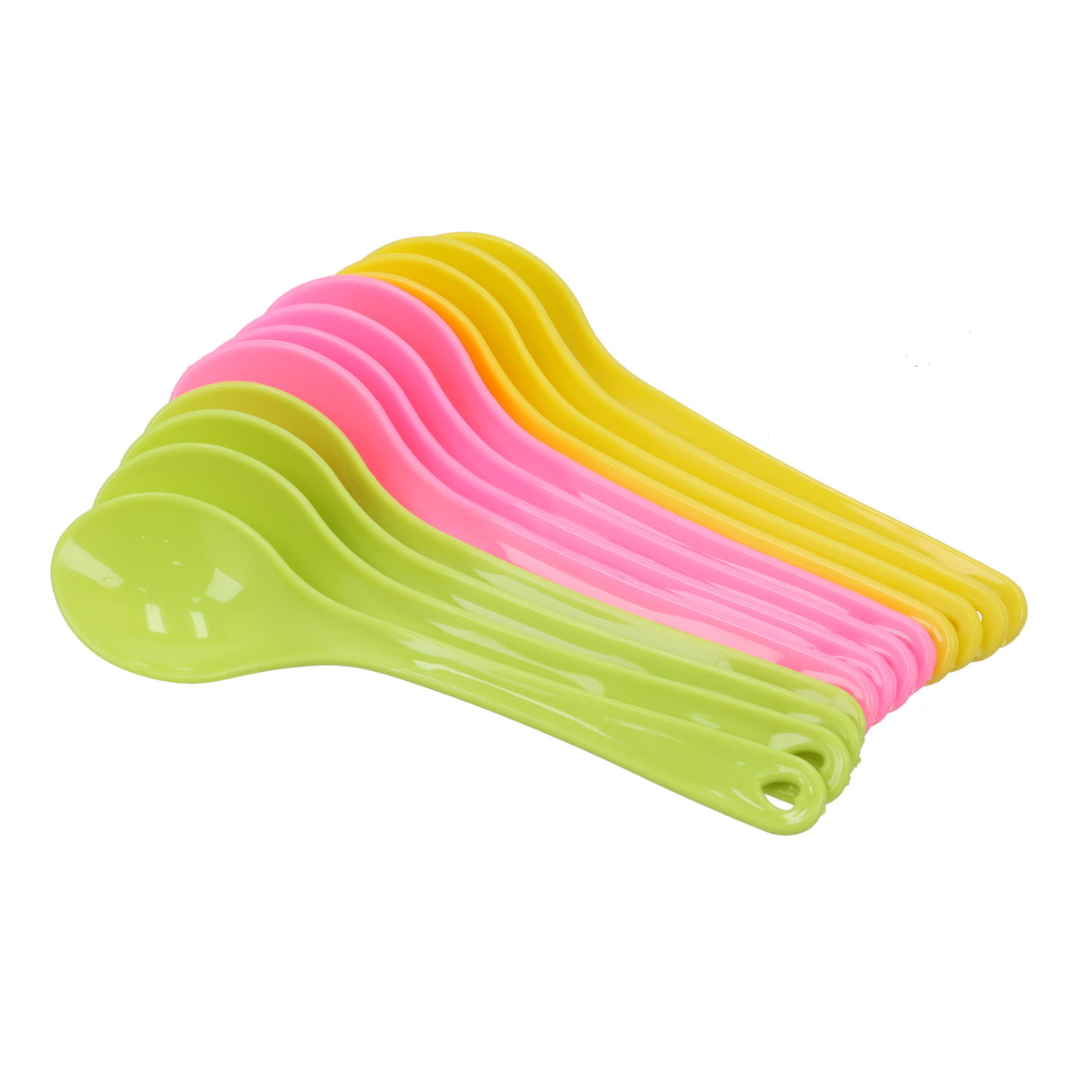 Royalford RF11129 12PCS Boutique Spoon Set| from premium plastic, lightweight colorful spoons with ergonomic design| perfect for desserts, snacks, and daily use|