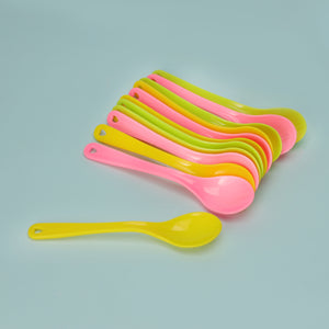 Royalford RF11129 12PCS Boutique Spoon Set| from premium plastic, lightweight colorful spoons with ergonomic design| perfect for desserts, snacks, and daily use|