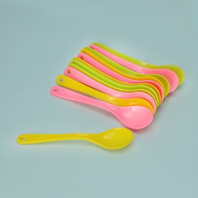 Royalford RF11129 12PCS Boutique Spoon Set| from premium plastic, lightweight colorful spoons with ergonomic design| perfect for desserts, snacks, and daily use|