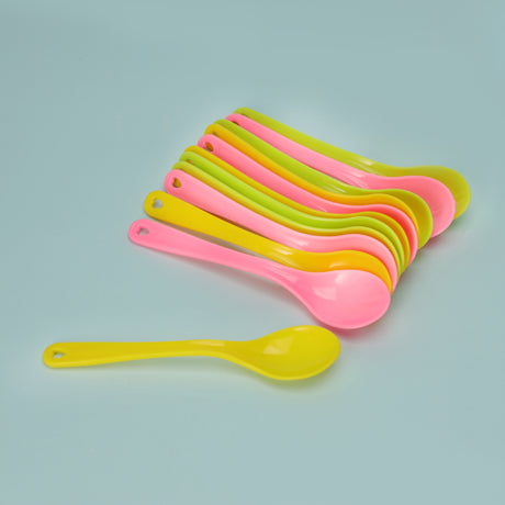 Royalford RF11129 12PCS Boutique Spoon Set| from premium plastic, lightweight colorful spoons with ergonomic design| perfect for desserts, snacks, and daily use|
