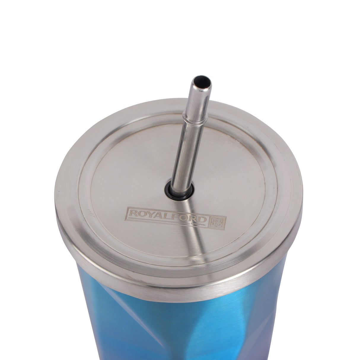 Royalford RF11137 450ml Vacuum Mug with Straw | Double Wall Stainless Steel Insulated Tumbler for Hot & Cold Drinks| Leak-Proof Travel Cup for Home, Office & Outdoors